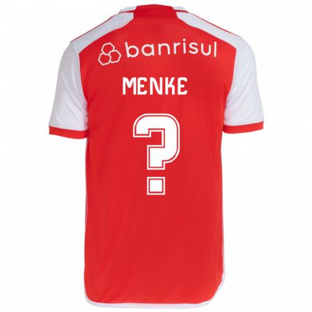 Kandiny Niño Camiseta Henrique Menke #0 Rojo Blanco 1ª Equipación 2024/25 La Camisa Chile