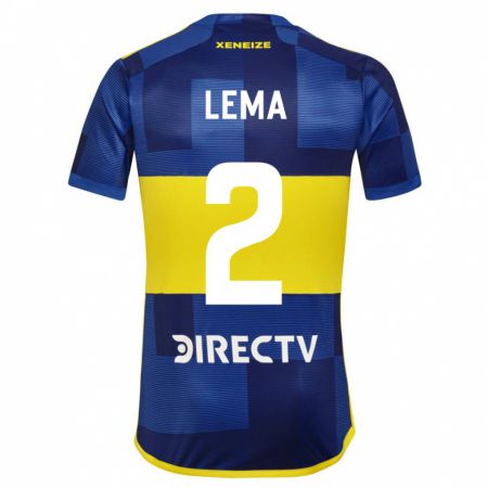 Kandiny Niño Camiseta Cristian Lema #2 Azul Amarillo 1ª Equipación 2024/25 La Camisa Chile