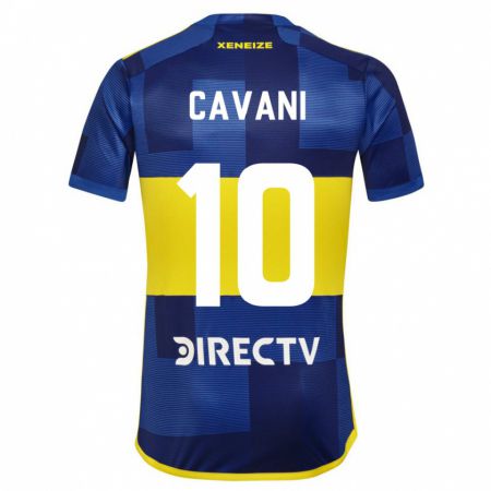 Kandiny Niño Camiseta Edinson Cavani #10 Azul Amarillo 1ª Equipación 2024/25 La Camisa Chile