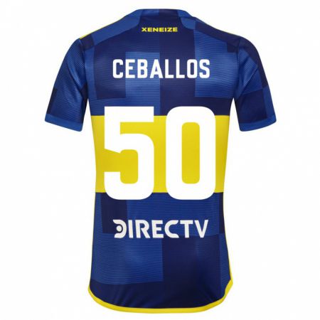 Kandiny Niño Camiseta Julián Ceballos #50 Azul Amarillo 1ª Equipación 2024/25 La Camisa Chile