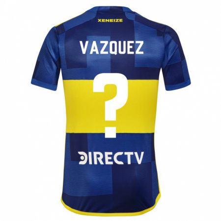 Kandiny Niño Camiseta Luis Vázquez #0 Azul Amarillo 1ª Equipación 2024/25 La Camisa Chile