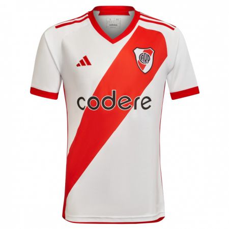 Kandiny Niño Camiseta Facundo González #0 Blanco Rojo 1ª Equipación 2024/25 La Camisa Chile