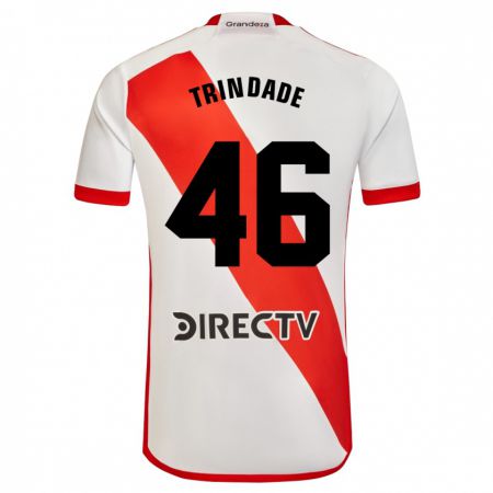 Kandiny Niño Camiseta Gonzalo Trindade #46 Blanco Rojo 1ª Equipación 2024/25 La Camisa Chile