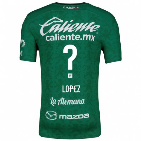 Kandiny Niño Camiseta Nicolás López #0 Verde Blanco 1ª Equipación 2024/25 La Camisa Chile