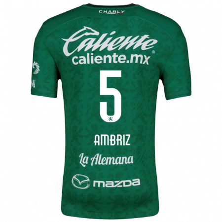 Kandiny Niño Camiseta Fidel Ambríz #5 Verde Blanco 1ª Equipación 2024/25 La Camisa Chile