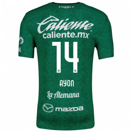 Kandiny Niño Camiseta Ettson Ayón #14 Verde Blanco 1ª Equipación 2024/25 La Camisa Chile