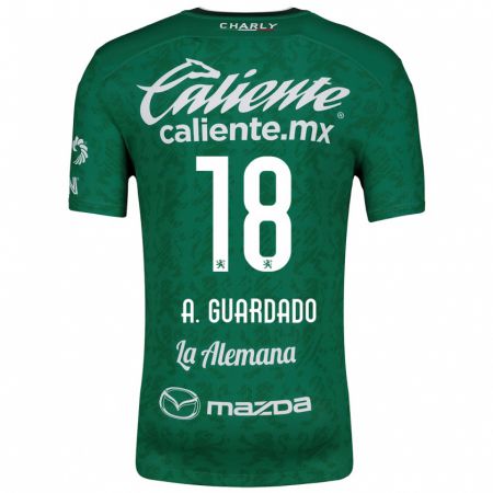 Kandiny Niño Camiseta Andrés Guardado #18 Verde Blanco 1ª Equipación 2024/25 La Camisa Chile