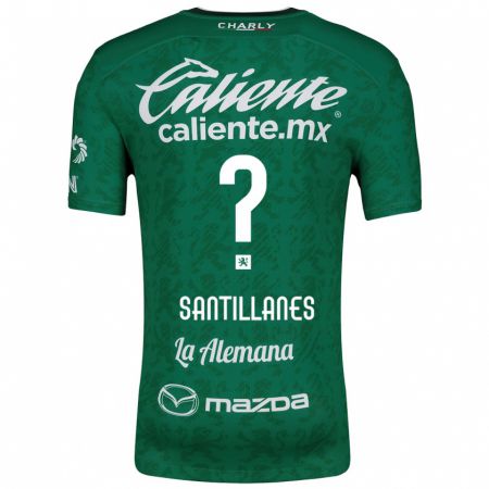 Kandiny Niño Camiseta Antonio Santillanes #0 Verde Blanco 1ª Equipación 2024/25 La Camisa Chile