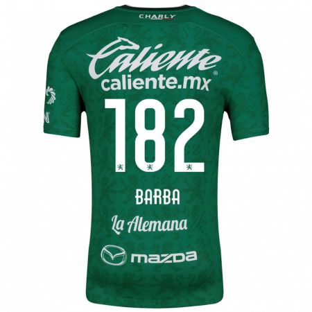 Kandiny Niño Camiseta Austin Barba #182 Verde Blanco 1ª Equipación 2024/25 La Camisa Chile