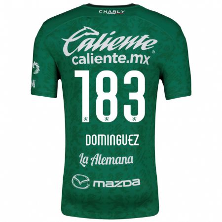 Kandiny Niño Camiseta Jesús Domínguez #183 Verde Blanco 1ª Equipación 2024/25 La Camisa Chile