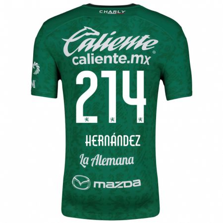 Kandiny Niño Camiseta Iván Hernández #214 Verde Blanco 1ª Equipación 2024/25 La Camisa Chile