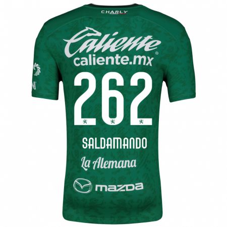 Kandiny Niño Camiseta José Saldamando #262 Verde Blanco 1ª Equipación 2024/25 La Camisa Chile