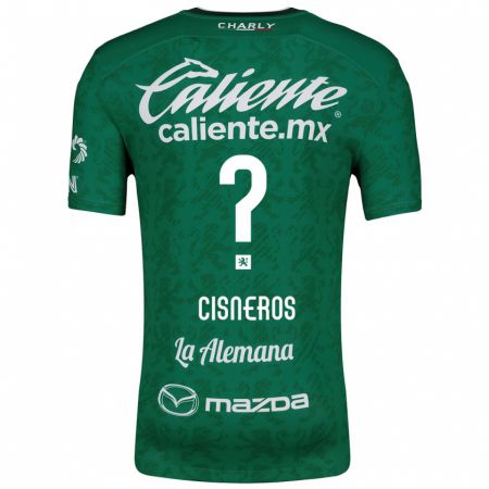 Kandiny Niño Camiseta Santiago Cisneros #0 Verde Blanco 1ª Equipación 2024/25 La Camisa Chile