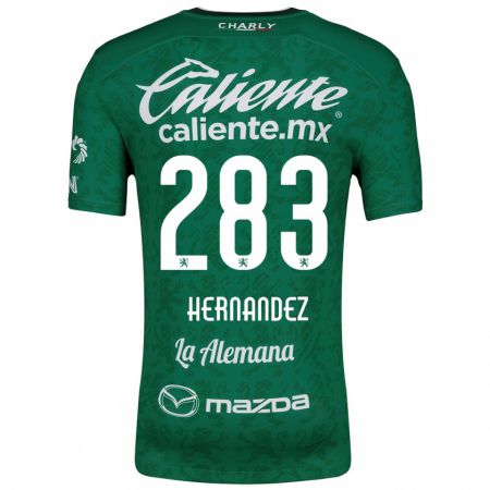 Kandiny Niño Camiseta Karin Hernández #283 Verde Blanco 1ª Equipación 2024/25 La Camisa Chile