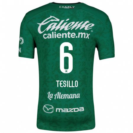 Kandiny Niño Camiseta William Tesillo #6 Verde Blanco 1ª Equipación 2024/25 La Camisa Chile