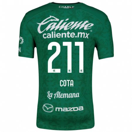 Kandiny Niño Camiseta Luis Cota #211 Verde Blanco 1ª Equipación 2024/25 La Camisa Chile