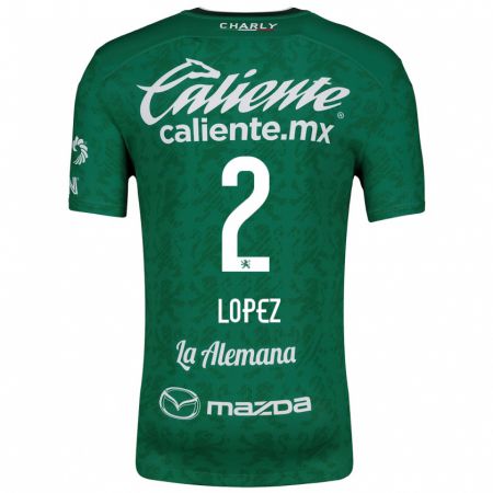 Kandiny Niño Camiseta Vanessa López #2 Verde Blanco 1ª Equipación 2024/25 La Camisa Chile