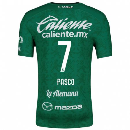 Kandiny Niño Camiseta Madeleine Pasco #7 Verde Blanco 1ª Equipación 2024/25 La Camisa Chile