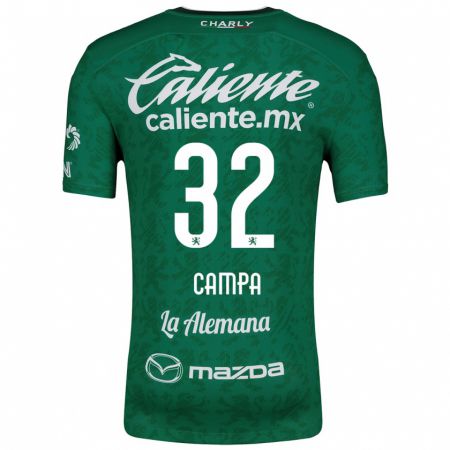 Kandiny Niño Camiseta Ana Campa #32 Verde Blanco 1ª Equipación 2024/25 La Camisa Chile