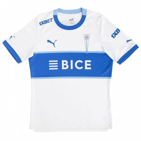 Kandiny Niño Camiseta Franco Di Santo #7 Blanco Azul 1ª Equipación 2024/25 La Camisa Chile