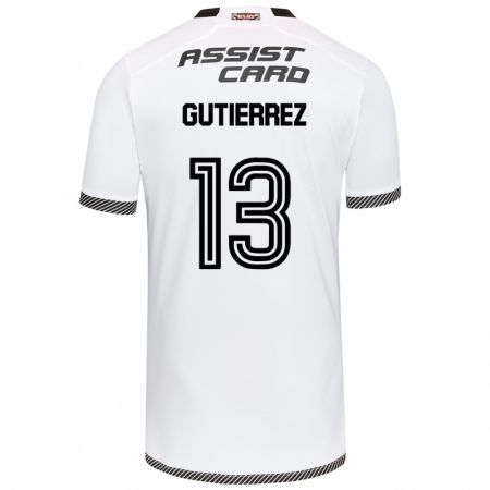 Kandiny Niño Camiseta Bruno Gutiérrez #13 Blanco Negro 1ª Equipación 2024/25 La Camisa Chile