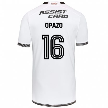 Kandiny Niño Camiseta Óscar Opazo #16 Blanco Negro 1ª Equipación 2024/25 La Camisa Chile