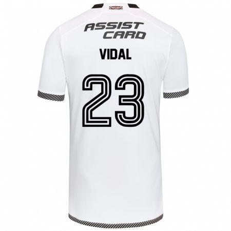 Kandiny Niño Camiseta Arturo Vidal #23 Blanco Negro 1ª Equipación 2024/25 La Camisa Chile