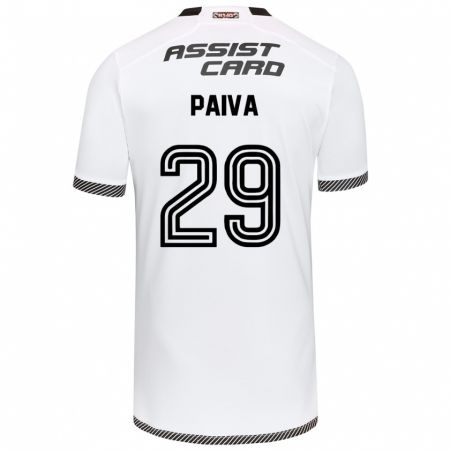 Kandiny Niño Camiseta Guillermo Paiva #29 Blanco Negro 1ª Equipación 2024/25 La Camisa Chile