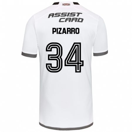 Kandiny Niño Camiseta Vicente Pizarro #34 Blanco Negro 1ª Equipación 2024/25 La Camisa Chile