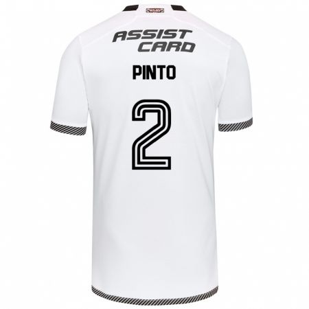 Kandiny Niño Camiseta Matías Pinto #2 Blanco Negro 1ª Equipación 2024/25 La Camisa Chile