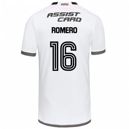 Kandiny Niño Camiseta Evanz Romero #16 Blanco Negro 1ª Equipación 2024/25 La Camisa Chile