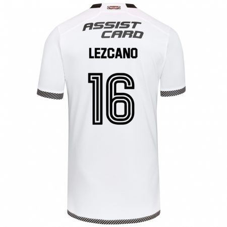 Kandiny Niño Camiseta Darío Lezcano #16 Blanco Negro 1ª Equipación 2024/25 La Camisa Chile