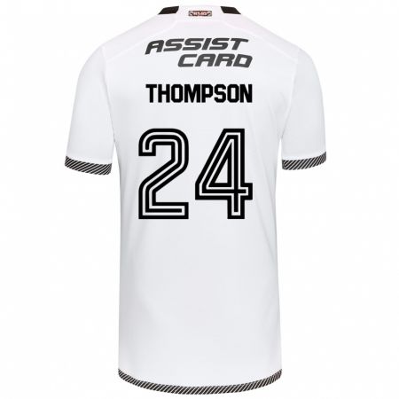 Kandiny Niño Camiseta Jordhy Thompson #24 Blanco Negro 1ª Equipación 2024/25 La Camisa Chile