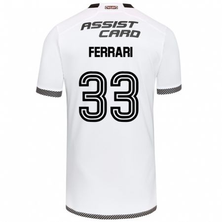 Kandiny Niño Camiseta Matías Ferrari #33 Blanco Negro 1ª Equipación 2024/25 La Camisa Chile