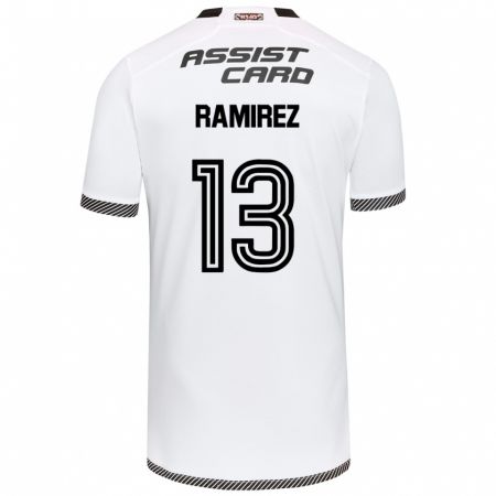 Kandiny Niño Camiseta Fernanda Ramírez #13 Blanco Negro 1ª Equipación 2024/25 La Camisa Chile