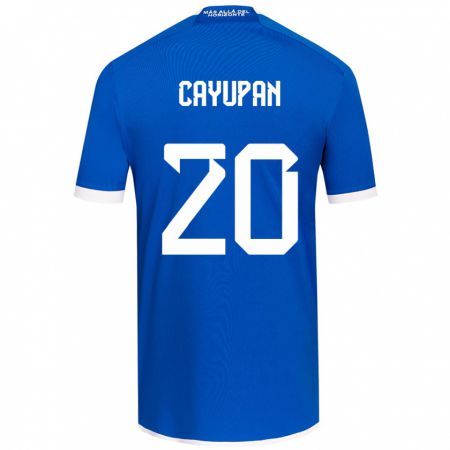 Kandiny Niño Camiseta Natalia Cayupán #20 Azul Blanco 1ª Equipación 2024/25 La Camisa Chile