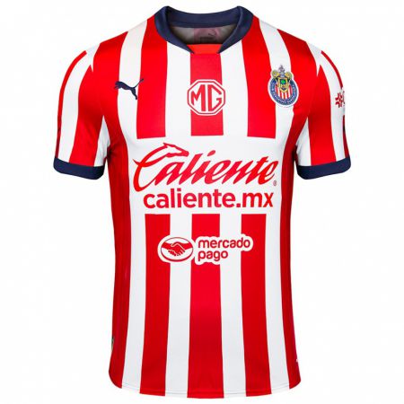 Kandiny Niño Camiseta Diego Covarrubias #0 Rojo Blanco Azul 1ª Equipación 2024/25 La Camisa Chile