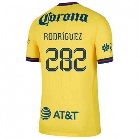 Kandiny Niño Camiseta Francisco Rodríguez #282 Amarillo Azul 1ª Equipación 2024/25 La Camisa Chile