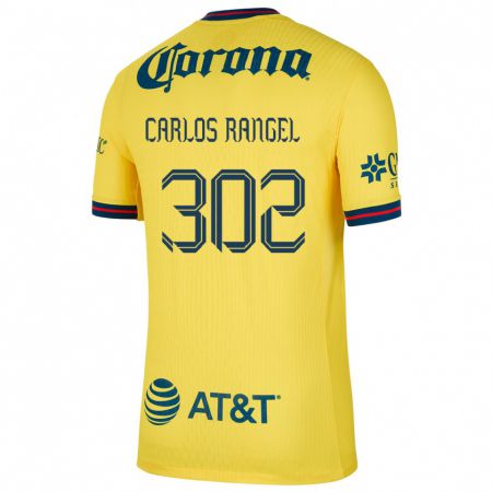 Kandiny Niño Camiseta Juan Carlos Rangel #302 Amarillo Azul 1ª Equipación 2024/25 La Camisa Chile