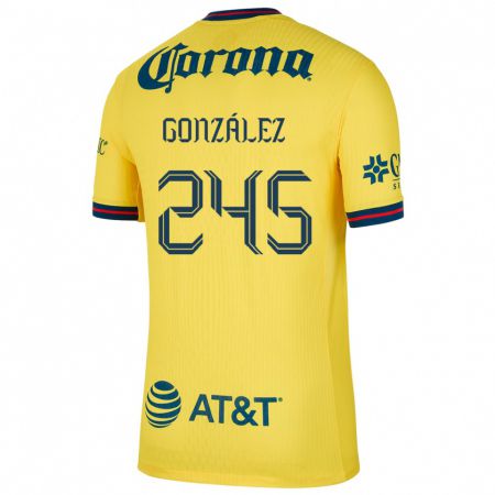 Kandiny Niño Camiseta Enrique González #245 Amarillo Azul 1ª Equipación 2024/25 La Camisa Chile