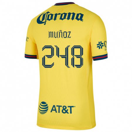 Kandiny Niño Camiseta Diego Muñoz #248 Amarillo Azul 1ª Equipación 2024/25 La Camisa Chile