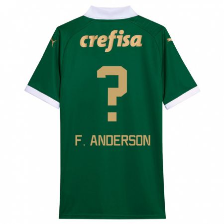 Kandiny Niño Camiseta Felipe Anderson #0 Verde Blanco 1ª Equipación 2024/25 La Camisa Chile