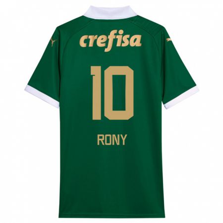 Kandiny Niño Camiseta Rony #10 Verde Blanco 1ª Equipación 2024/25 La Camisa Chile