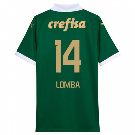 Kandiny Niño Camiseta Marcelo Lomba #14 Verde Blanco 1ª Equipación 2024/25 La Camisa Chile