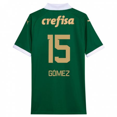 Kandiny Niño Camiseta Gustavo Gómez #15 Verde Blanco 1ª Equipación 2024/25 La Camisa Chile