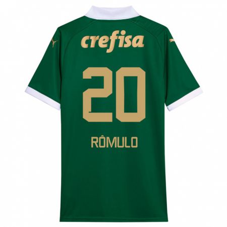 Kandiny Niño Camiseta Rômulo #20 Verde Blanco 1ª Equipación 2024/25 La Camisa Chile