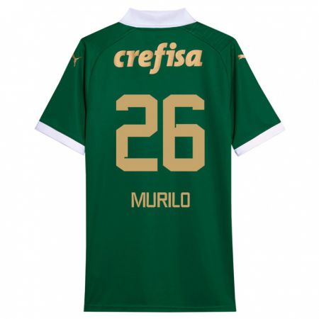 Kandiny Niño Camiseta Murilo #26 Verde Blanco 1ª Equipación 2024/25 La Camisa Chile