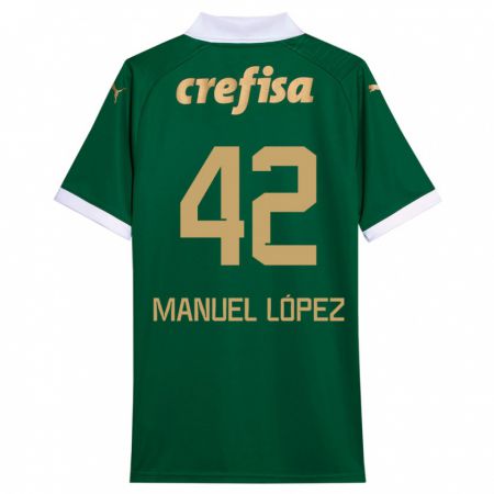 Kandiny Niño Camiseta José Manuel López #42 Verde Blanco 1ª Equipación 2024/25 La Camisa Chile