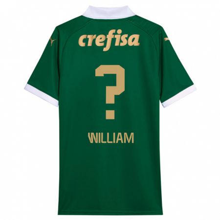 Kandiny Niño Camiseta William #0 Verde Blanco 1ª Equipación 2024/25 La Camisa Chile