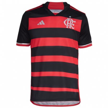 Kandiny Niño Camiseta Zé Welinton #0 Negro Rojo 1ª Equipación 2024/25 La Camisa Chile